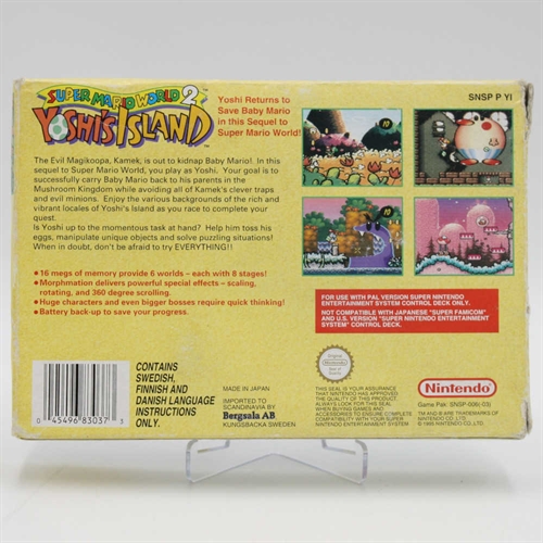 Super Mario World 2 Yoshi\'s Island - Komplet i Æske - SNES - Cartridge - (SCN) (C Grade) (Genbrug)